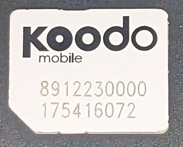 Koodo prepaid SIM card
