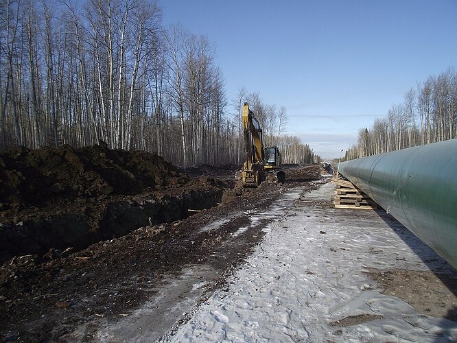 pipeline construction camping road trip